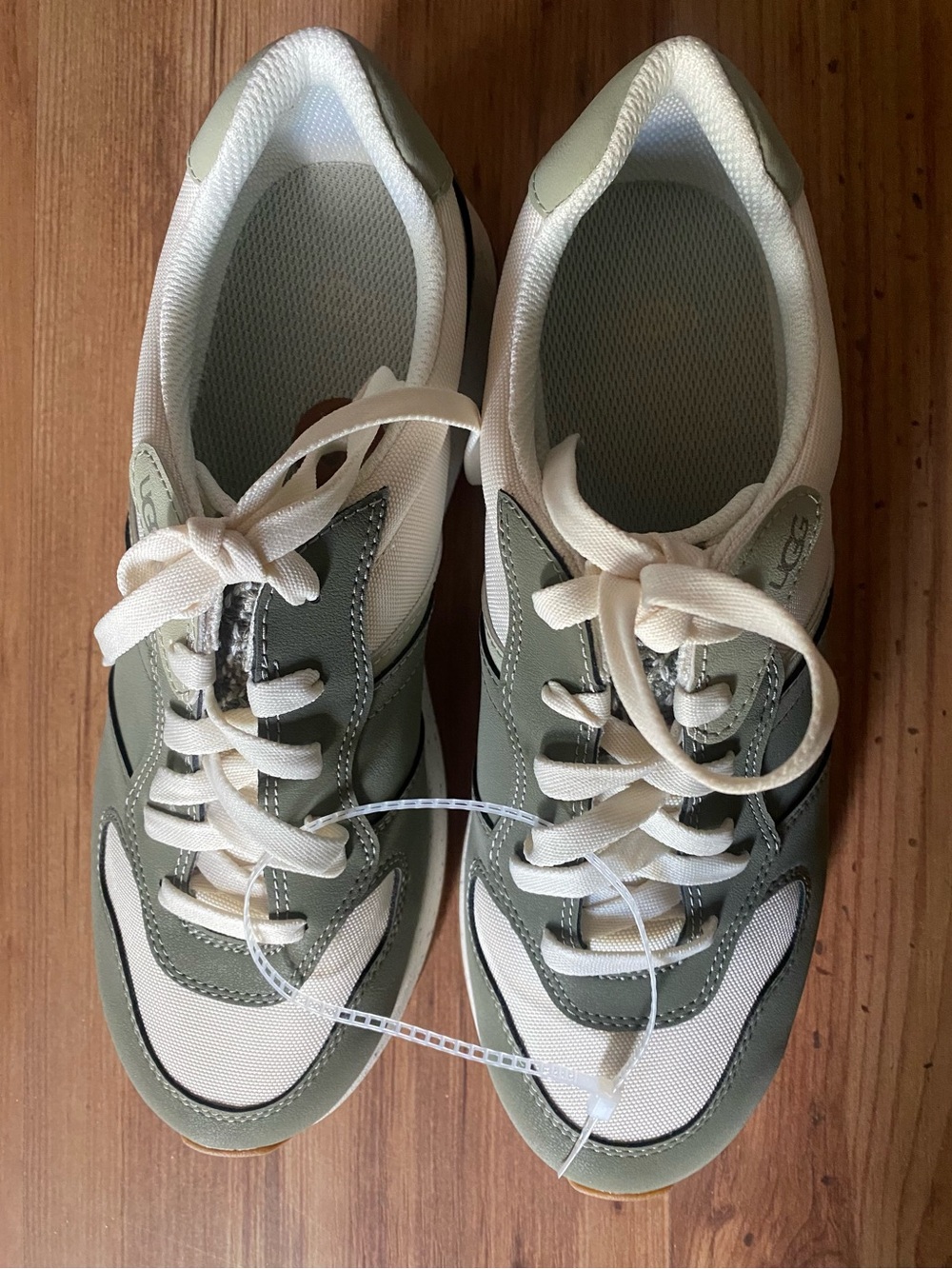 Women’s UGG Retrainers-  Olive and Cream lace up sneakers